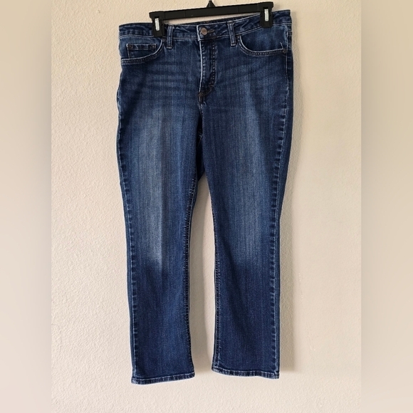 Lee Womens Jeans Mid Rise Straight Leg blue Sz 12 Dark Wash Streetwear - Picture 2 of 10